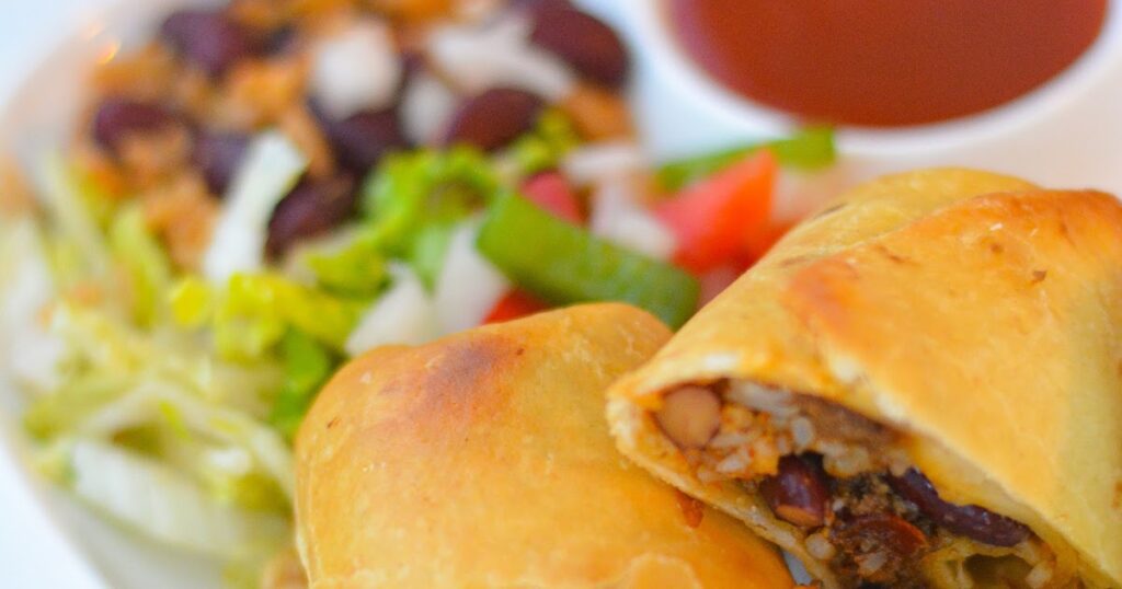 Quick Chimichanga Recipe - Fried Burritos Filled With Ground Chicken, Beans, Rice And Cheese.