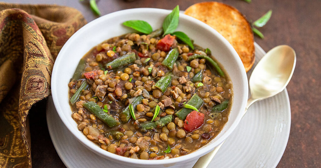 Lentil, Mushroom And Farro Soup |  Fat-Free Vegan Cuisine